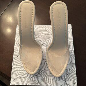 Chase & Chloe Open Toe Clear Transparent Stiletto High Heels Platform Sandals